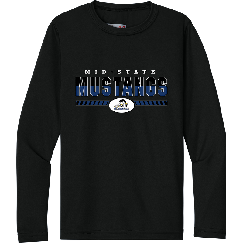 Mid-State Mustangs Youth Cooling Performance Long Sleeve Tee