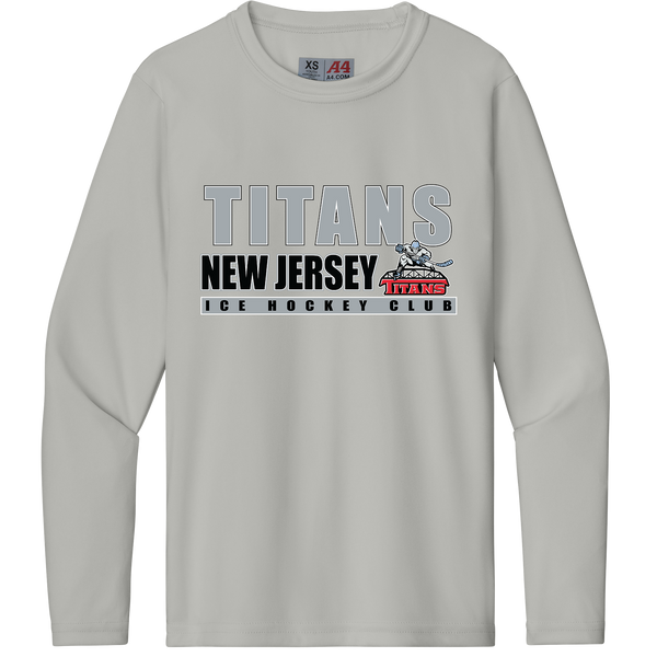 NJ Titans Youth Cooling Performance Long Sleeve Tee