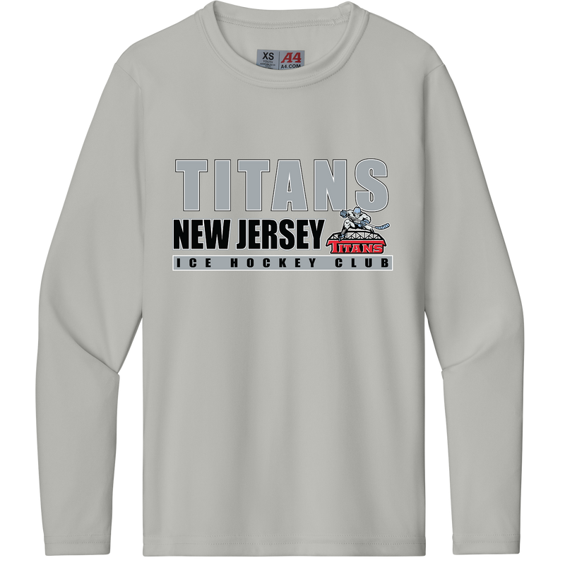 NJ Titans Youth Cooling Performance Long Sleeve Tee