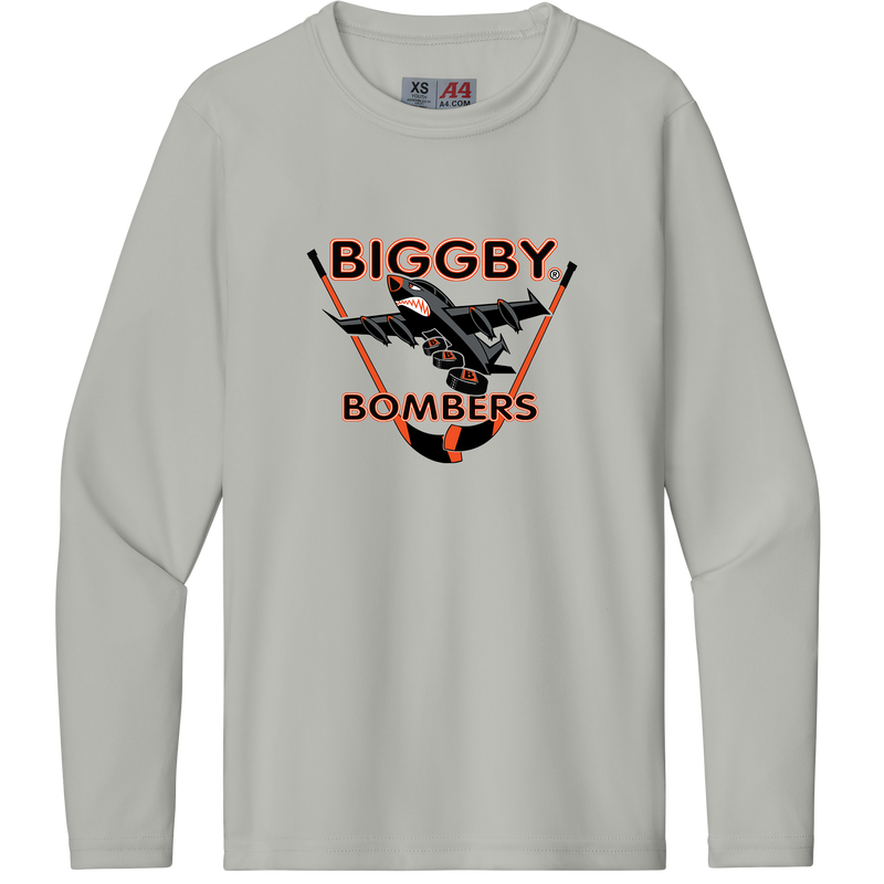 Biggby Bombers Youth Cooling Performance Long Sleeve Tee